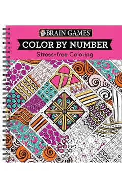 Brain Games - Color by Number: Stress-Free Coloring (Pink) - Publications International Ltd