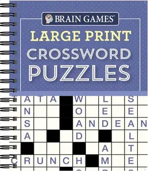 Brain Games - Large Print Crossword Puzzles (Purple), Spiral/***