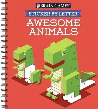Brain Games - Sticker by Letter: Awesome Animals (Sticker Puzzles - Kids Activity Book), Spiral/***