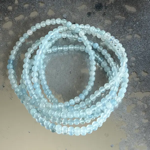 Bratara 4 mm cristal acvamarin AAA