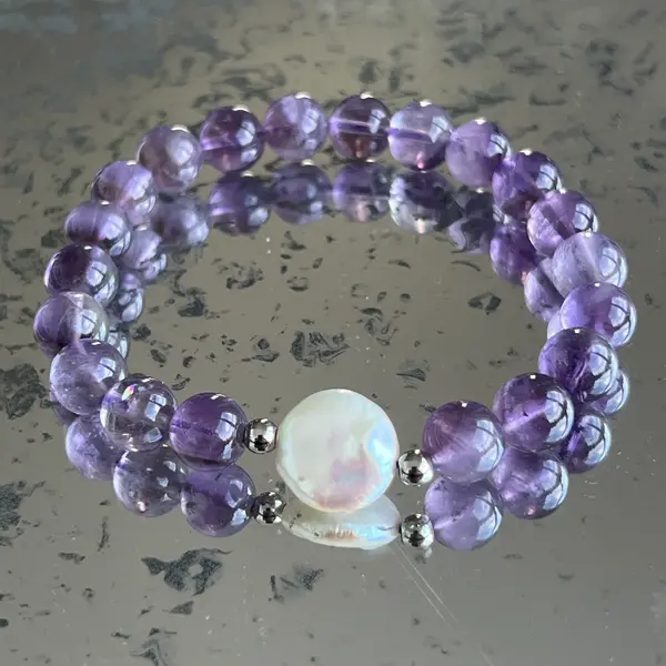 Bratara ametist 8 mm | Pearl