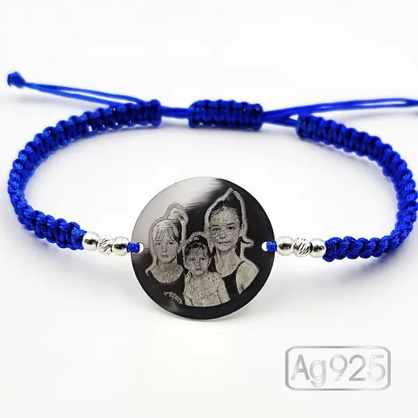 Bratara banut argint gravat cu poza (22 mm)