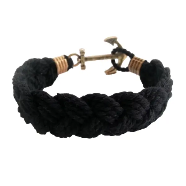 Bratara Barbati, Zamo®, Nautica, KJP, Inchizatoare Ancora din Cupru, Snur Negru