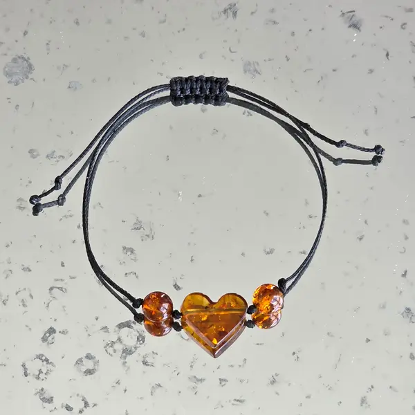 Bratara chihlimbar snur reglabil | Love