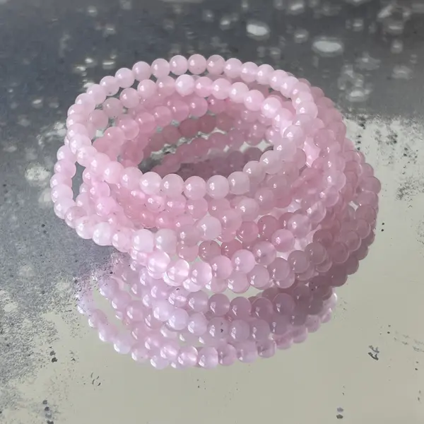 Bratara copii cuart roz 4 mm