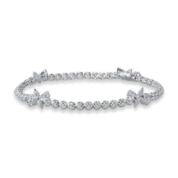 Bratara cu pandantive din aur alb cu diamante de 1.07ct