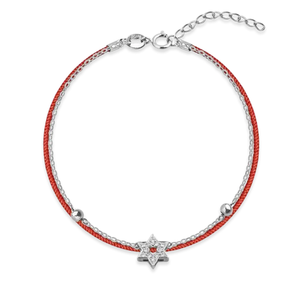 Bratara cu stea din aur alb cu diamante de 0.072ct