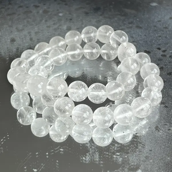 Bratara cuart de stanca/cristal incolor 10 mm