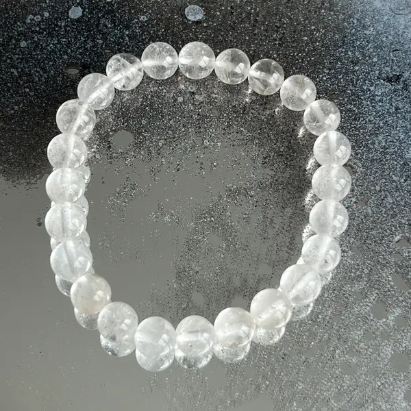 Bratara cuart de stanca/cristal incolor 8 mm
