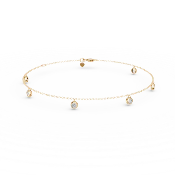 Bratara de picior din aur galben cu diamante de 0.3ct