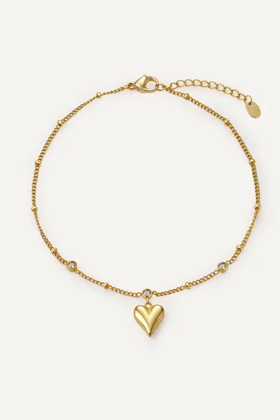Brățară de picior Heart - Gold