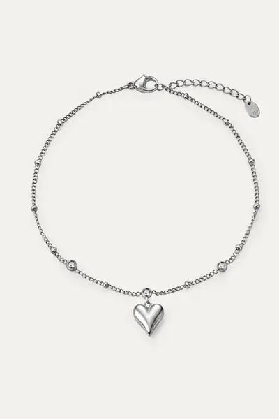 Brățară de picior Heart - Silver