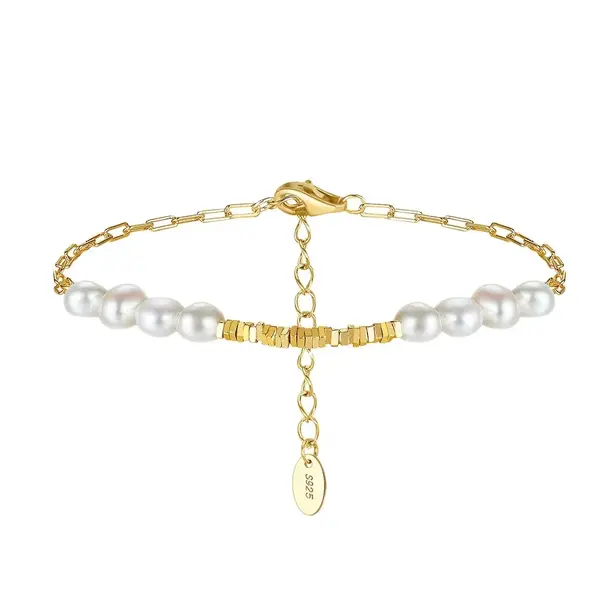 Bratara din argint 925 pentru dama, JW1550, model perle, placata cu aur