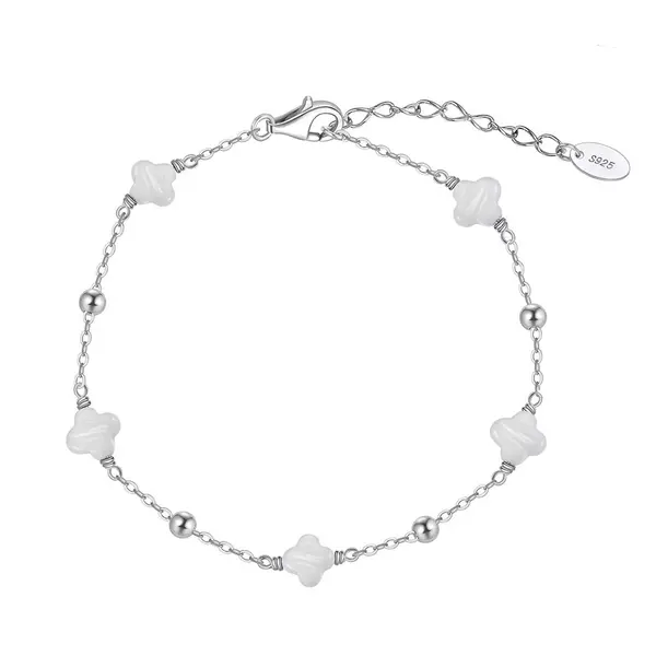 Bratara din argint 925 pentru dama, JW1687, model trifoi, placata cu rodiu