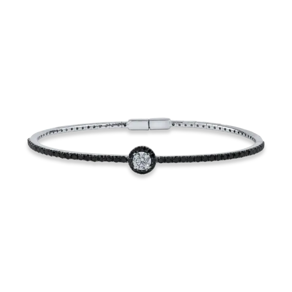 Bratara din aur alb cu diamante negre si incolore de 1.52ct