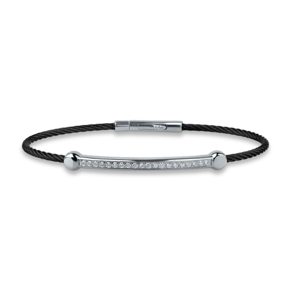 Bratara din aur alb si otel cu diamante de 0.3ct