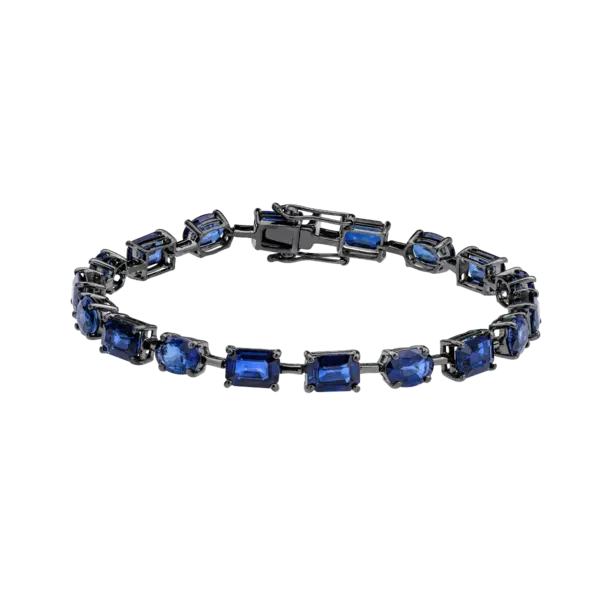 Bratara din aur negru cu safire ovale de 16.17ct