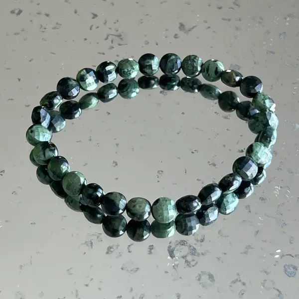 Bratara discuri fatetate jasp kambaba 6x4 mm