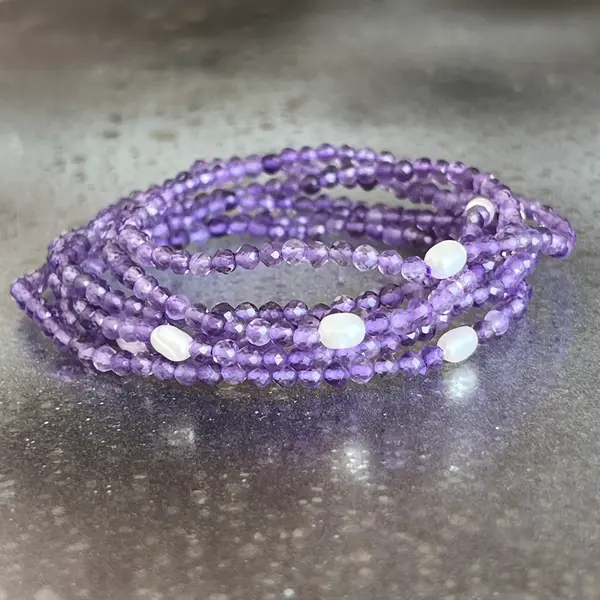 Bratara fatetata ametist 3 mm | Pearl