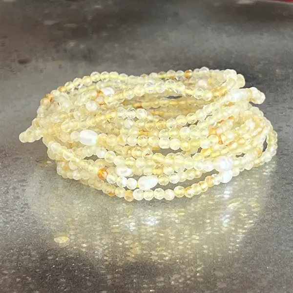 Bratara fatetata citrin 3 mm | Pearl