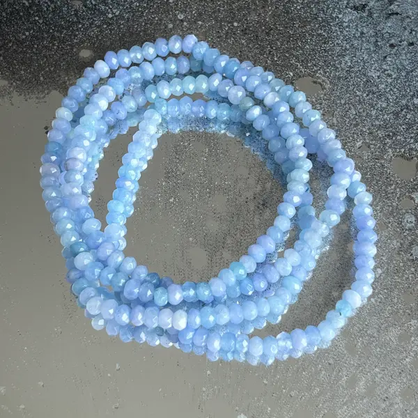Bratara fatetata discuri agat albastru 4 mm