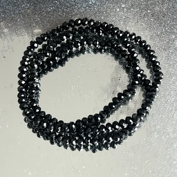 Bratara fatetata discuri agat negru 4 mm