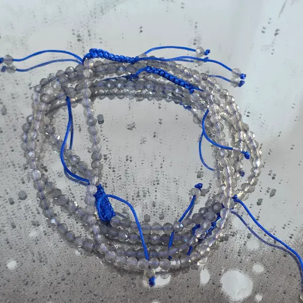 Bratara fatetata labradorit 3 mm snur reglabil