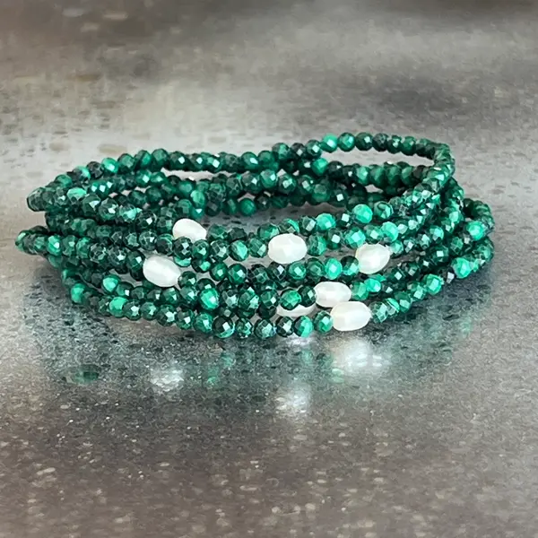Bratara fatetata malachit 3 mm | Pearl