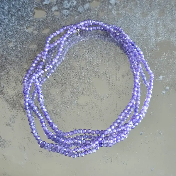 Bratara fatetata zircon mov 2 mm
