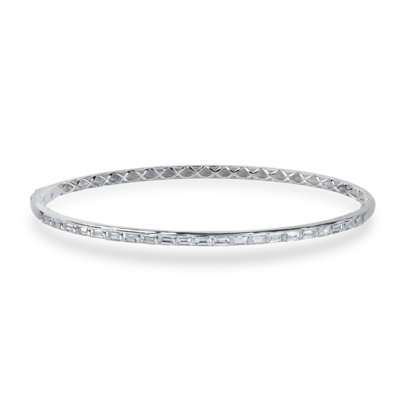 Bratara fixa din aur alb cu diamante baguette de 0.88ct