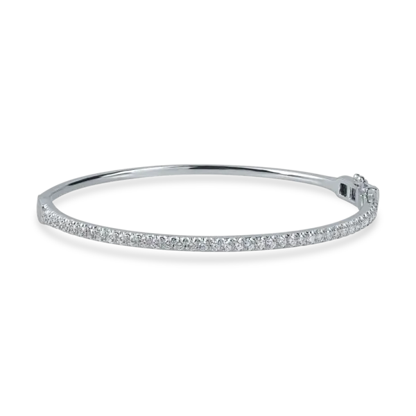 Bratara fixa din aur alb cu diamante de 0.8ct