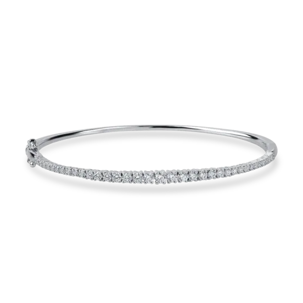 Bratara fixa din aur alb cu diamante de 0.99ct