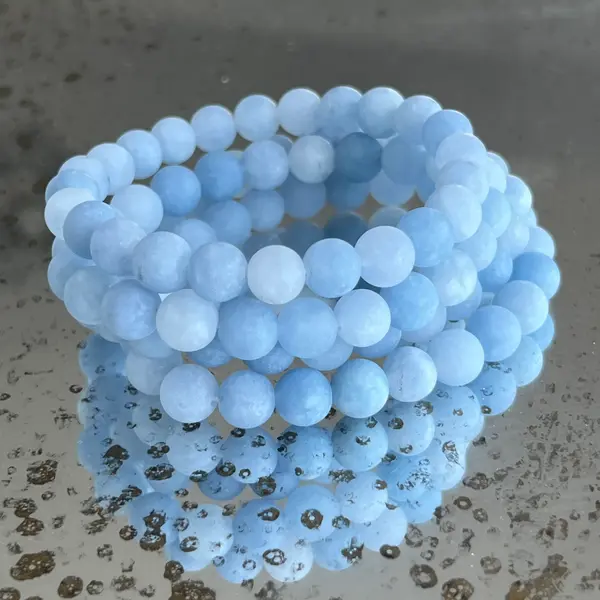 Bratara jad albastru mat 8 mm