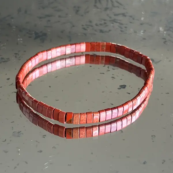 Bratara jasp rosu 5x3 mm | BRICK