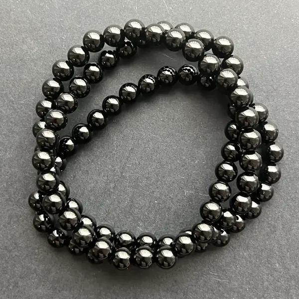 Bratara obsidian 6 mm