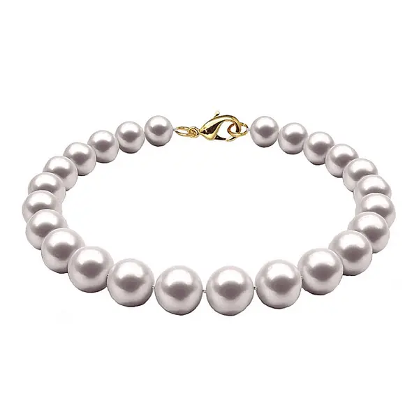 Bratara Perle Naturale Albe 6-7 mm cu Inchizatoare Aur Galben 14K KASKADDA