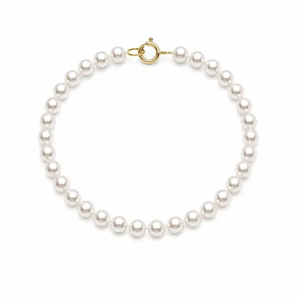 Bratara Perle Naturale Rare, Mici, de 4-5 mm, Calitate AAA+, cu Inchizatoare din Aur de 14K KASKADDA