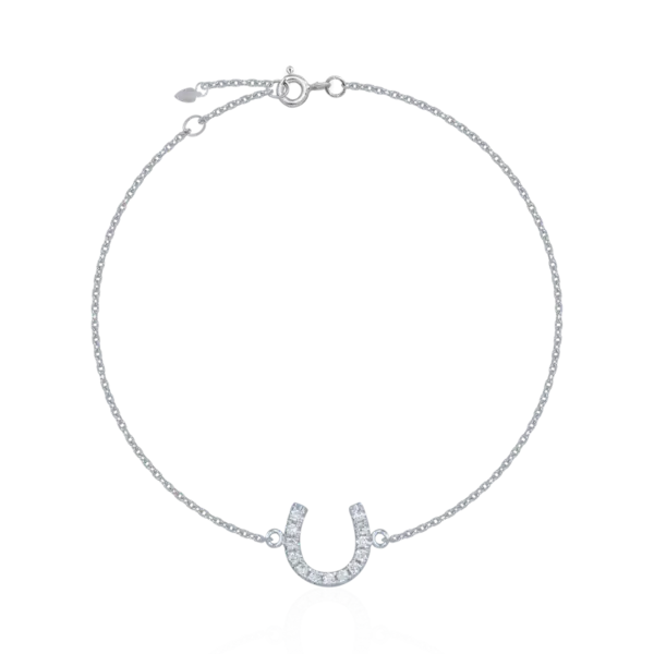 Bratara potcoava din aur alb cu diamante de 0.038ct
