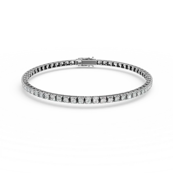 Bratara tennis din aur alb cu diamante de 0.8ct