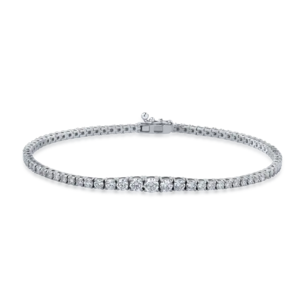 Bratara tennis din aur alb cu diamante de 1.14ct
