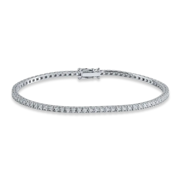 Bratara tennis din aur alb cu diamante de 1.1ct