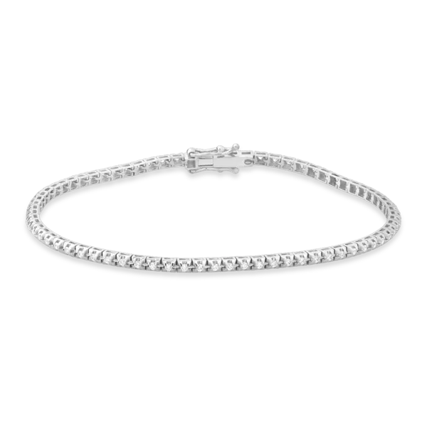 Bratara tennis din aur alb cu diamante de 1.25ct