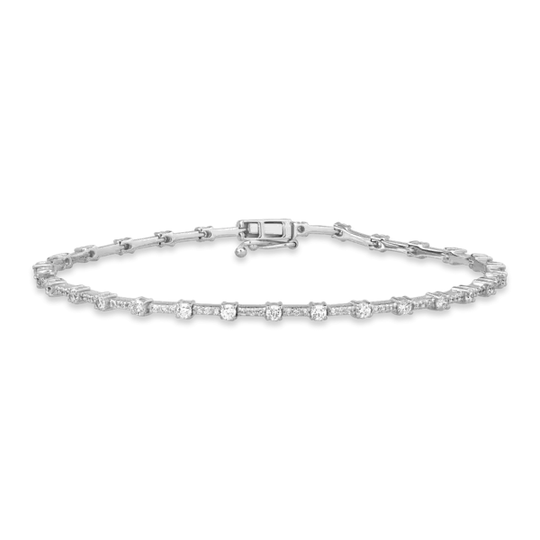 Bratara tennis din aur alb cu diamante de 1.48ct