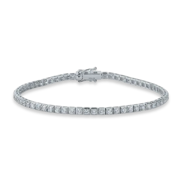 Bratara tennis din aur alb cu diamante de 1.8ct