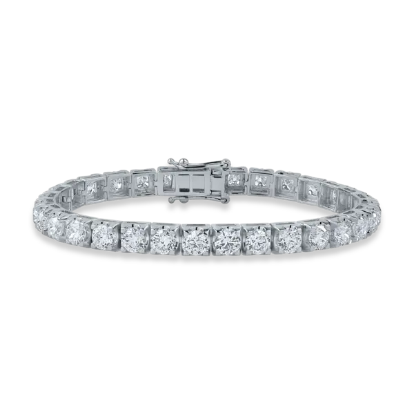 Bratara tennis din aur alb cu diamante de 12.64ct