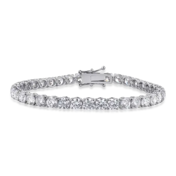Bratara tennis din aur alb cu diamante de 13.76ct
