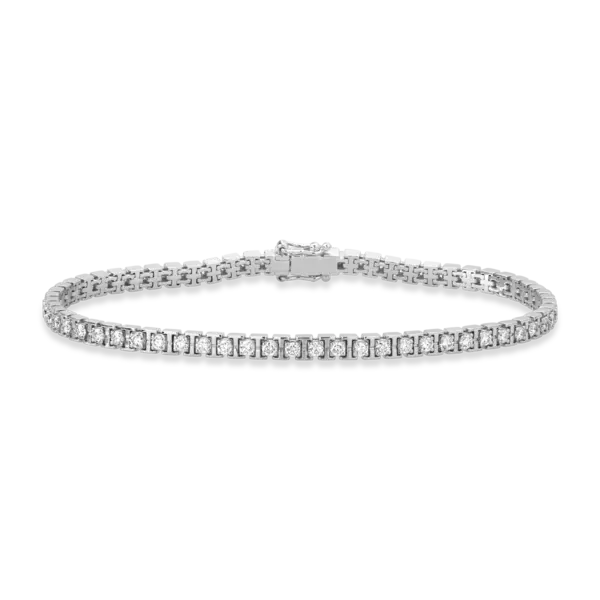Bratara tennis din aur alb cu diamante de 2.06ct