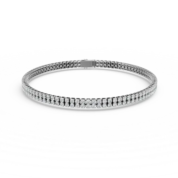 Bratara tennis din aur alb cu diamante de 2.645ct