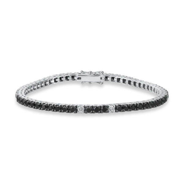 Bratara tennis din aur alb cu diamante de 2.9ct