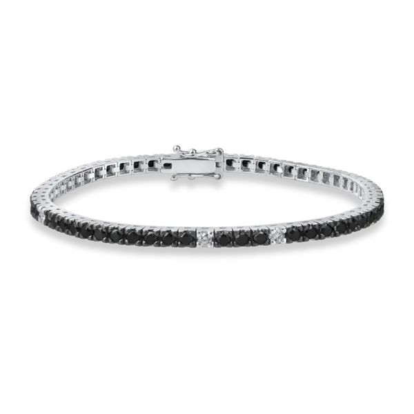Bratara tennis din aur alb cu diamante de 2.9ct